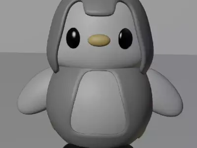 Little pingu with cape Free 3D model