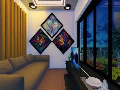 Tiny Living room design for a small  area 3D model