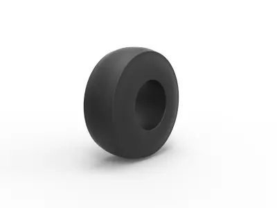 Dragster rear tire at speed Scale 1 to 25 3D print model