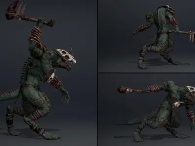 Mist Barbarian Arm1 Brutal Low-poly 3D model