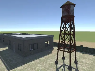 Unity3d Level design low poly with PBR Texture Low-poly 3D model