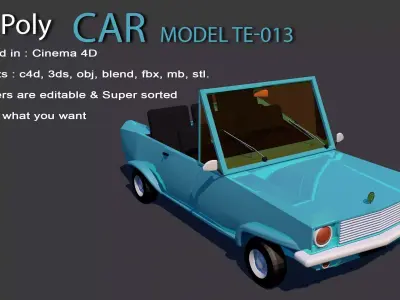 Low Poly Car  Model TE-013 Low-poly 3D model