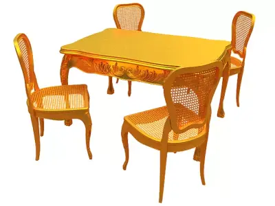Classical Dining set Low-poly 3D model