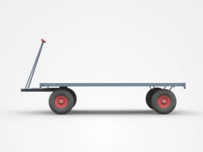 Empty Small Container Cart 3D model