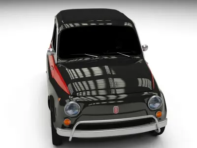 Fiat Nuova Sport 500 1958 Low-poly 3D model