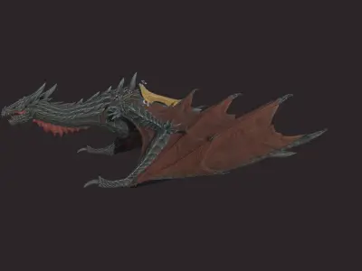 Dragon Mount Low-poly 3D model