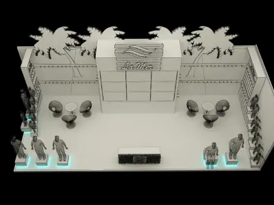 Booth Exhibition Stand a221a 3D model