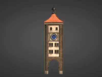 German Clock tower 3D model