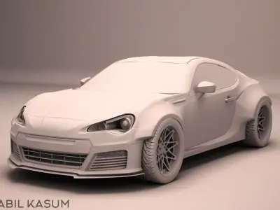 Subaru BRZ RocketBunny Low-poly 3D model