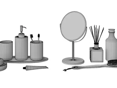 A Set Of Decorative Items And Cosmetics BLENDER 3D Model Cycles 3D model