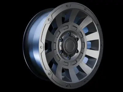 Awesome Rim and Tire 09 Low-poly 3D model