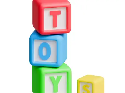 Text block toys Low-poly 3D model