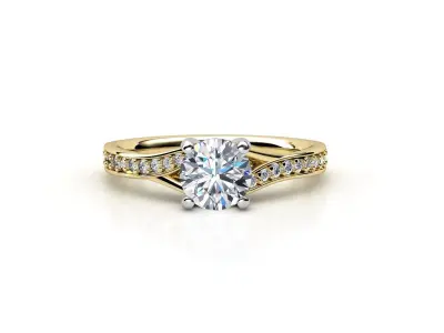cr-04 person engagement ring gold 3D print model