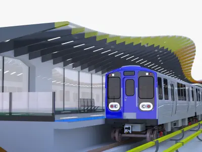Chicago metro station 3D model