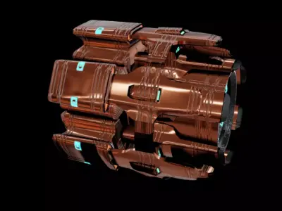 SciFi Engine Low-poly 3D model