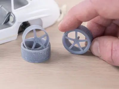 24th SCALE MODEL CAR WHEEL V2 3D print model