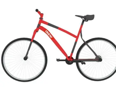 Red Bicycle Free low-poly 3D model