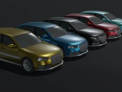 Station Wagon Car Generic Low-poly 3D model