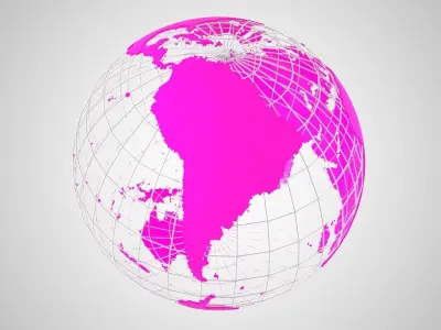 Globe News Skeleton Hot Pink 3D model