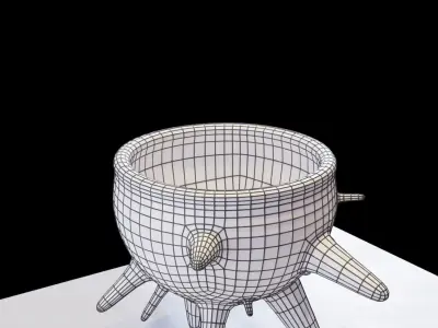 Vases marble sculpture Low-poly 3D model