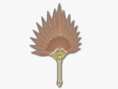 Hand fan Low-poly 3D model