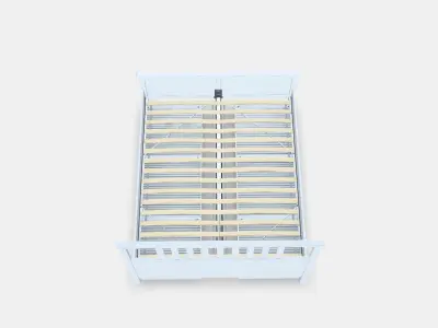 HEMNES Bed frame with 4 storage boxes 4 Low-poly 3D model