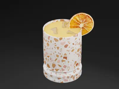 Dried Lemon Cocktail Low-poly 3D model