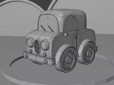 Stylized Cartoon Off-Road Vehicle 3D Model Low-Poly Car Low-poly 3D model