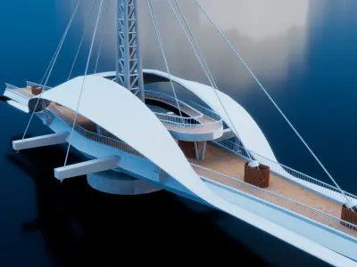 Great Harbor Bridge Low-poly 3D model