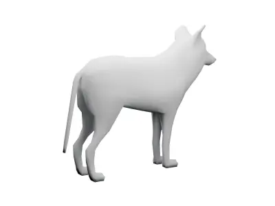 Coyote low poly Low-poly 3D model