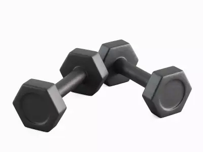 Small Rubber Dumbbell 01 3D model