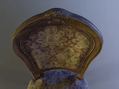 French classic chair Low-poly 3D model