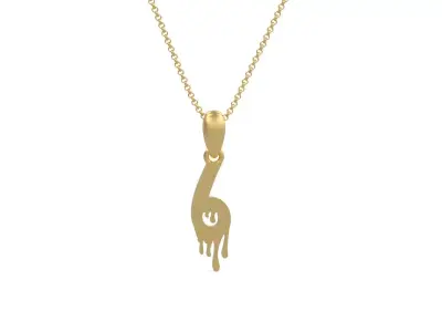 Model 1239 6 Bloody Terror Initial Number Pendant 3D print model