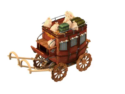 Diligence Wells Fargo coach high-poly 3D model