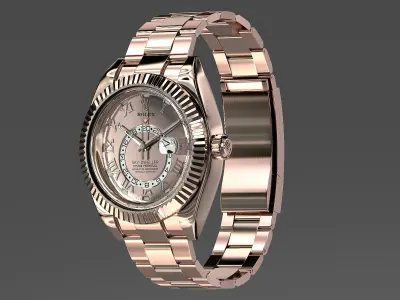 Rolex Oyster Perpetual Sky-Dweller Low-poly 3D model