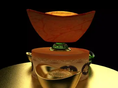 Chinese gold Ingot   3D model