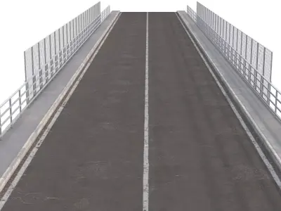 Bridge concrete over the road 3D model