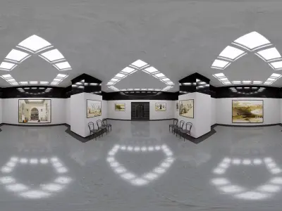 VR Art Gallery Low-poly 3D model