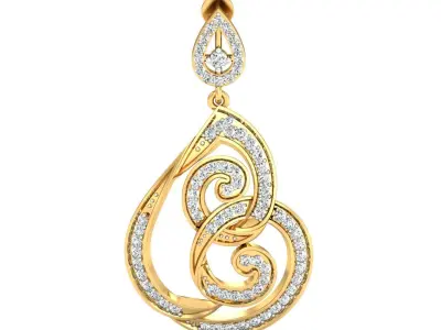 Women Earrings 3dm STL OBJ FBX Render Details 3D print model shop