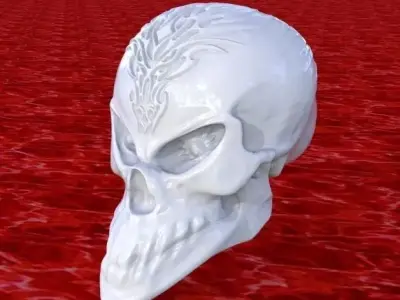 Alien Skull With Dragon Tatoo 3D print model