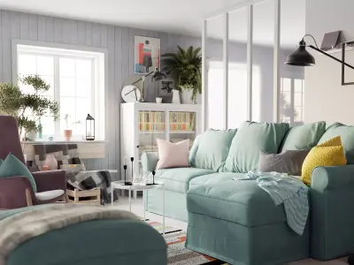 Scandinavian modern interior scene by IKEA 3D model