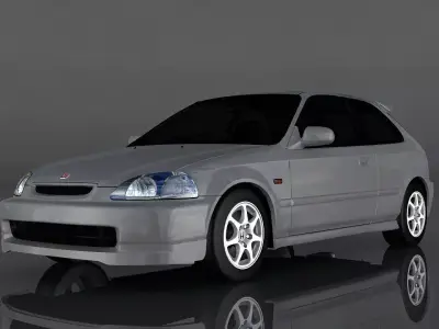 Honda Civic 1997  Low-poly 3D model