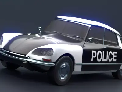 Retro Vehicle  - Citroen DS - Low-poly 3D model