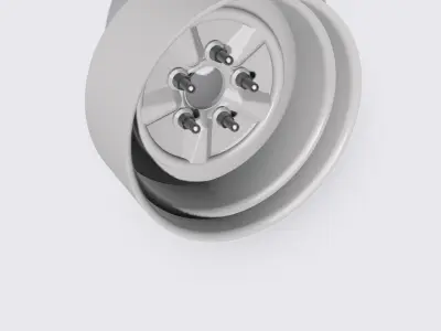 Deep Dish steel wheel and hub assembly drag racing scale models 3D print model