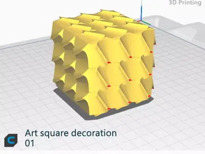 Art square decoration Free 3D print model