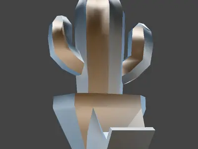 Stylized Cactus in Pot Low Poly 3D Model 3D print model