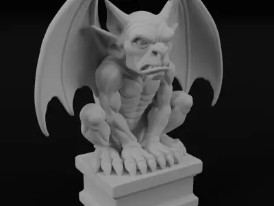 Gargoyle figurine 3D model for 3D Printable  3D print model