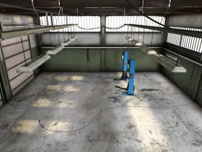 Dirty Garage Low-poly 3D model