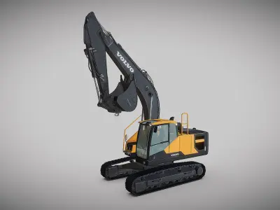 Excavator EC220EL Low-poly 3D model