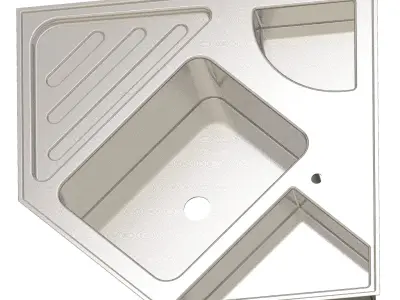 Premium Kitchen Corner Sink 3D print model
